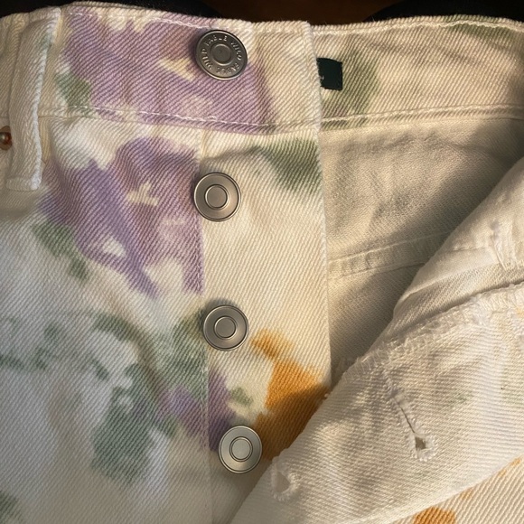 Wild Fable Highest Rise Button-fly Frayed Hem White Paint Splatter Shorts Size 2 - Picture 7 of 13